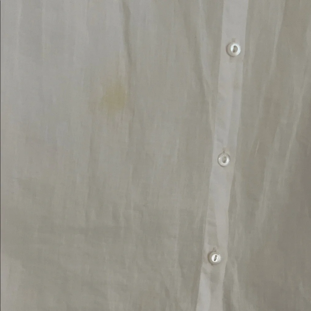 Doen Sheer White Blouse with Ruffled Collar - Picture 6 of 9